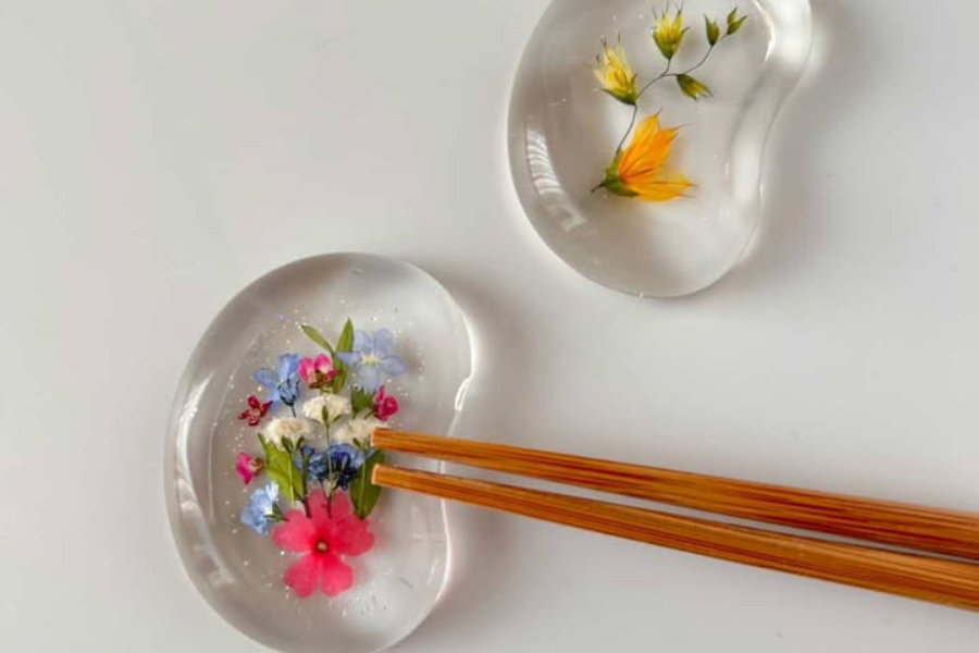 押し花箸置き作り